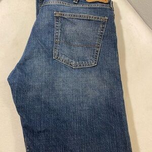 Blue Relaxed Fit Levi Stratus signature Jeans with Subtle Fading